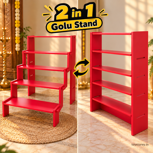 8072085685 pls whatsapp and confirm before placing order 2-in-1 Convertible Golu Stand -Golu Padi -Red