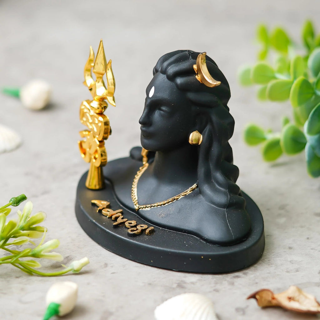 Adiyogi Shiva Statue with Trishul for Home and Car Dashboard