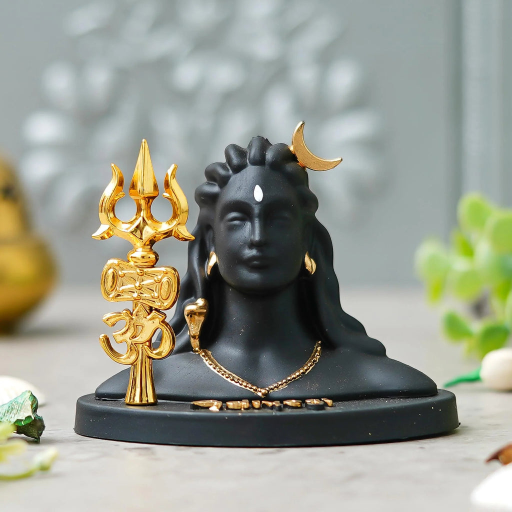 Adiyogi Shiva Statue with Trishul for Home and Car Dashboard