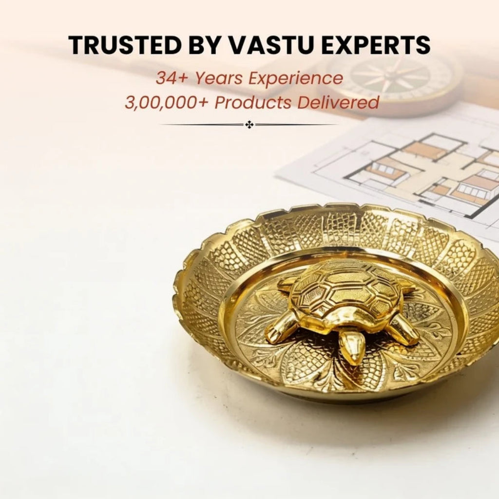 Tortoise with Plate for Vastu - Feng Shui Turtle for Good Luck