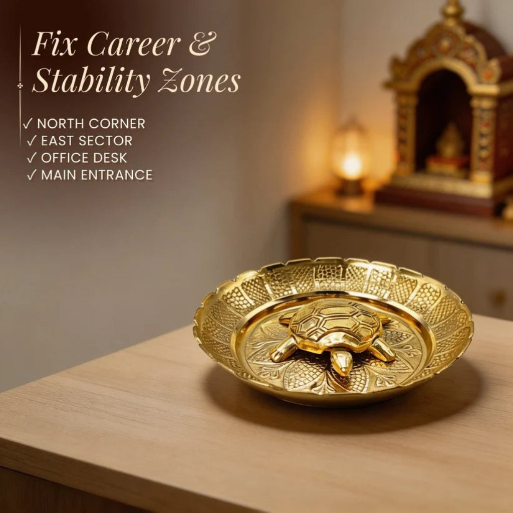 Tortoise with Plate for Vastu - Feng Shui Turtle for Good Luck