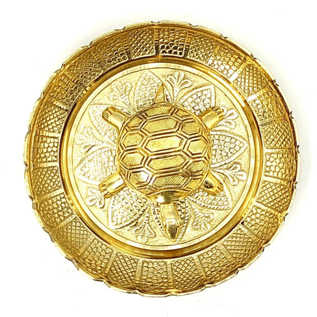 Tortoise with Plate for Vastu - Feng Shui Turtle for Good Luck