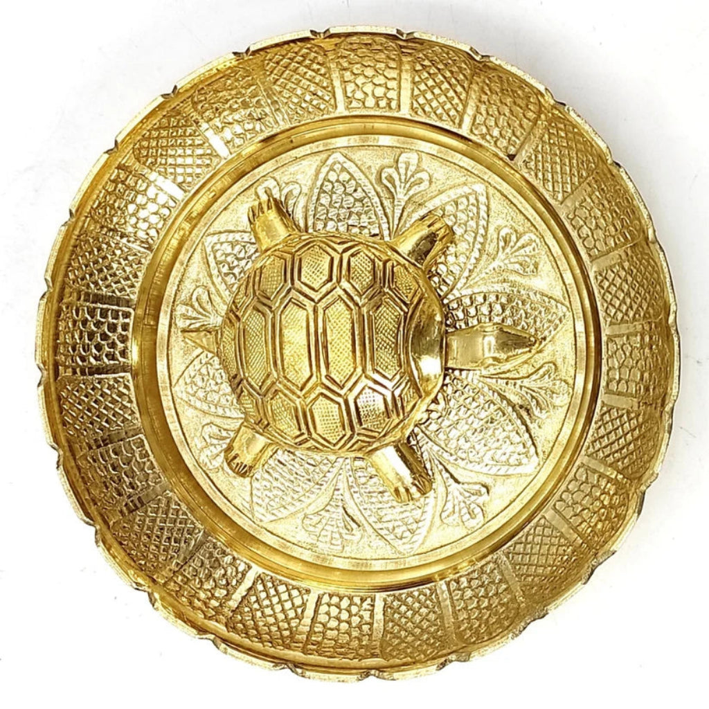 Tortoise with Plate for Vastu - Feng Shui Turtle for Good Luck