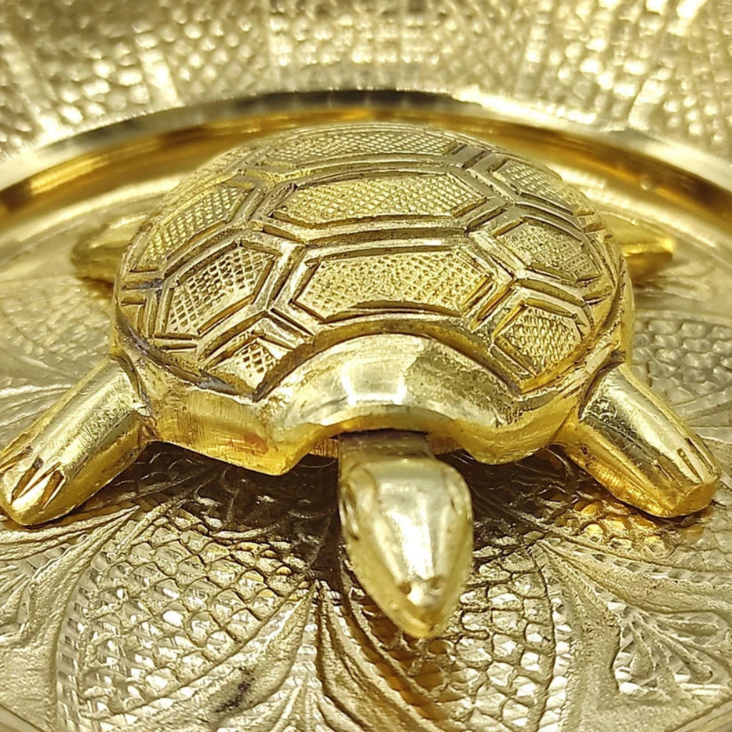Tortoise with Plate for Vastu - Feng Shui Turtle for Good Luck
