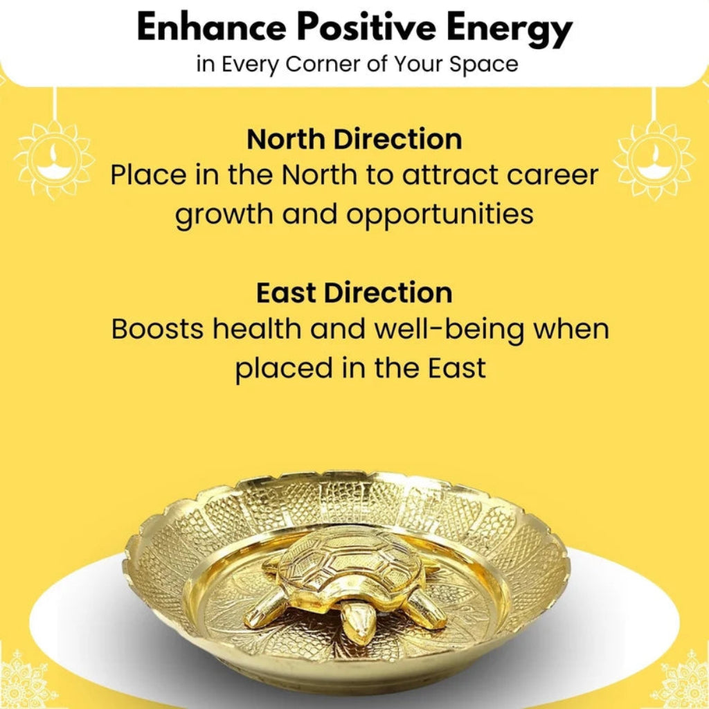 Tortoise with Plate for Vastu - Feng Shui Turtle for Good Luck