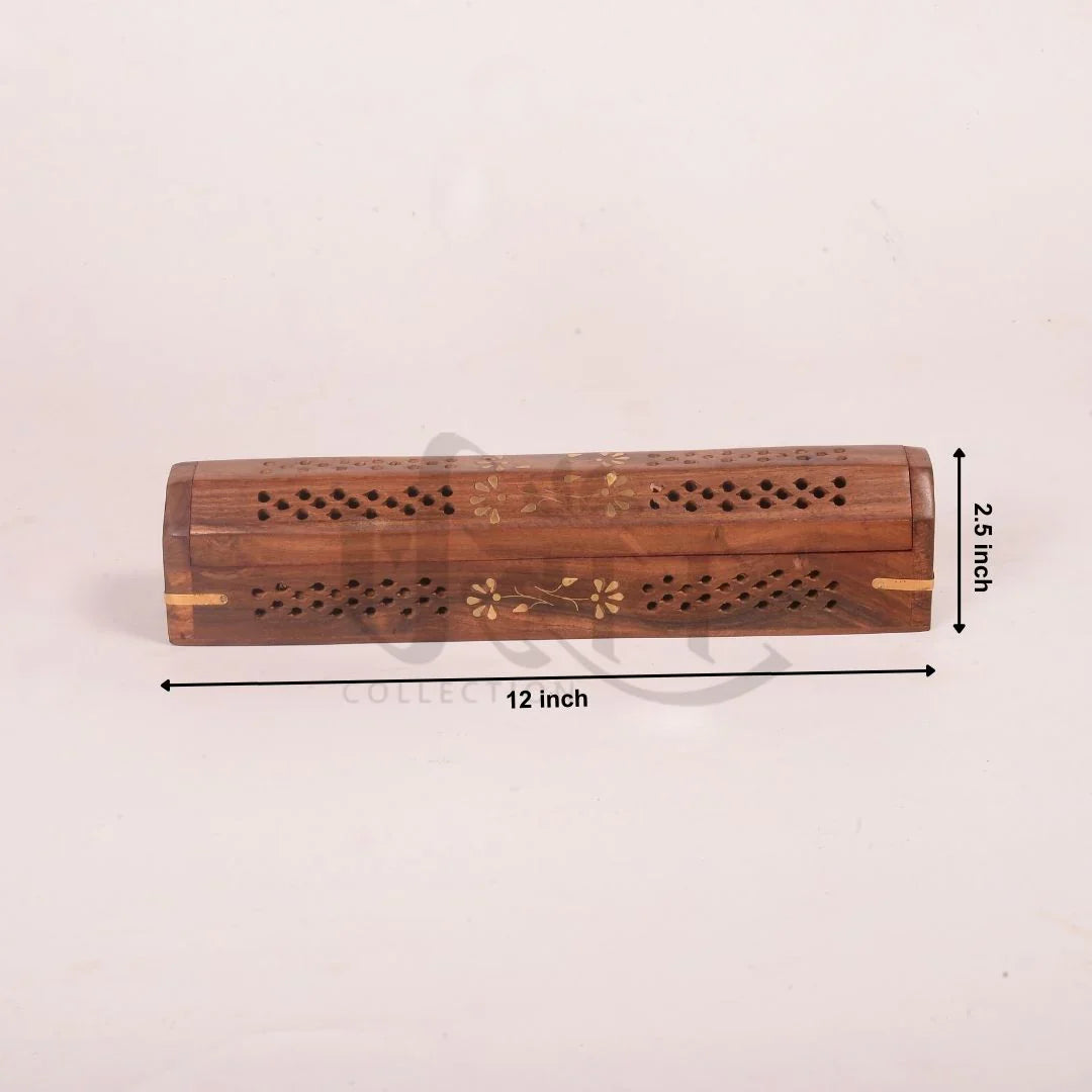 Brown Wooden Agarbathi box big -12 Inches