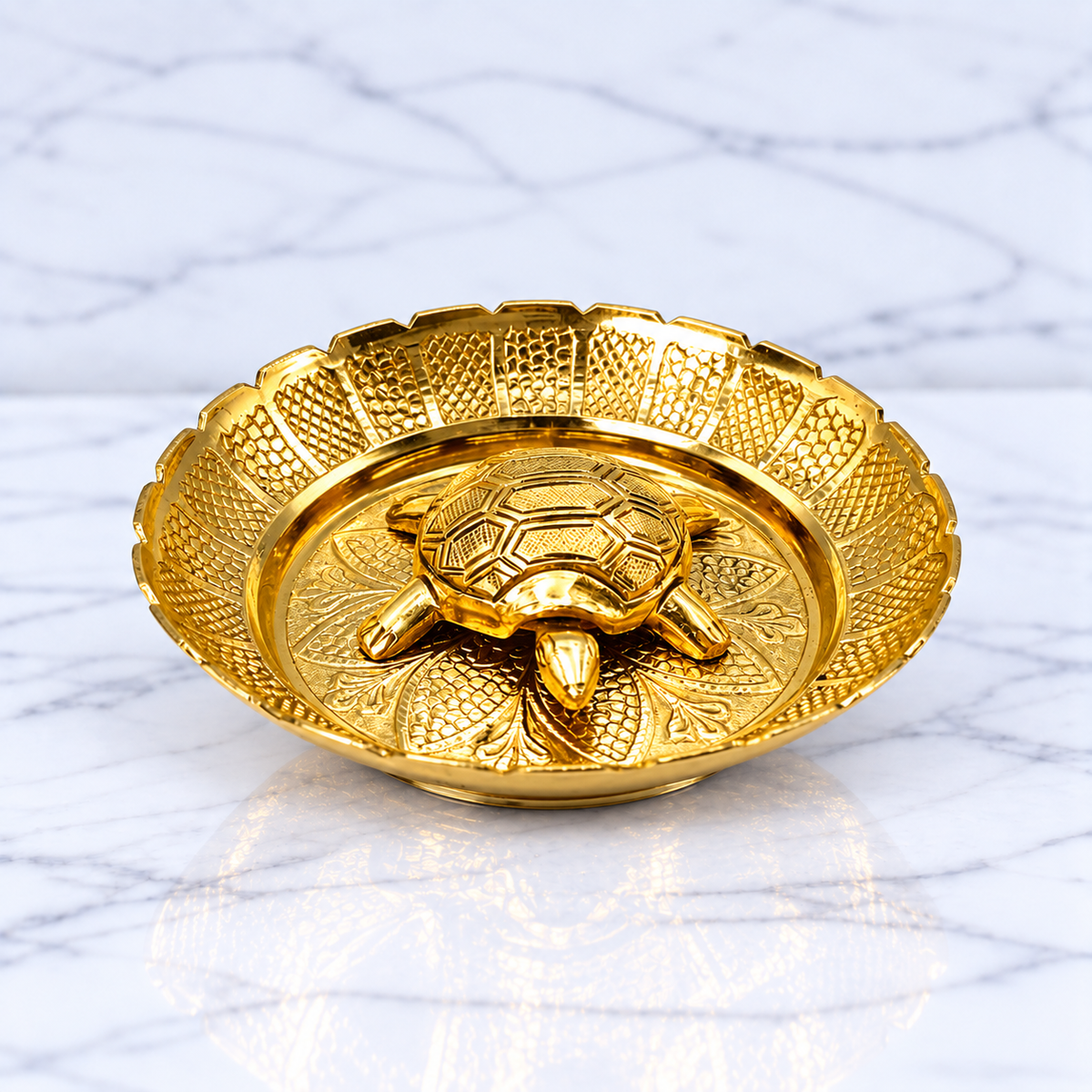 Tortoise with Plate for Vastu - Feng Shui Turtle for Good Luck