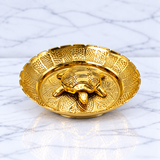 Tortoise with Plate for Vastu - Feng Shui Turtle for Good Luck