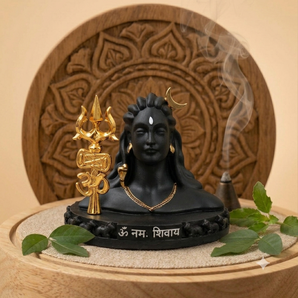 Adiyogi Shiva Statue with Trishul for Home and Car Dashboard