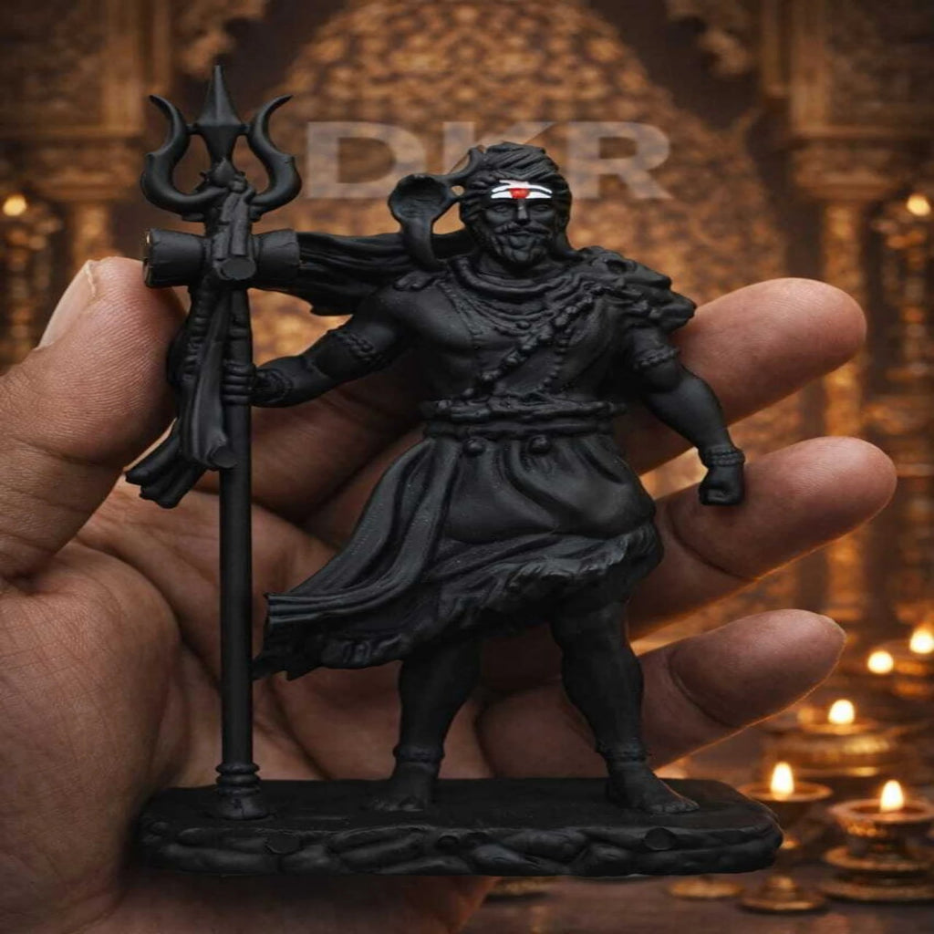 Lord Shiva Standing Idol Premium Matt Black Mahadev Murti with Trishul