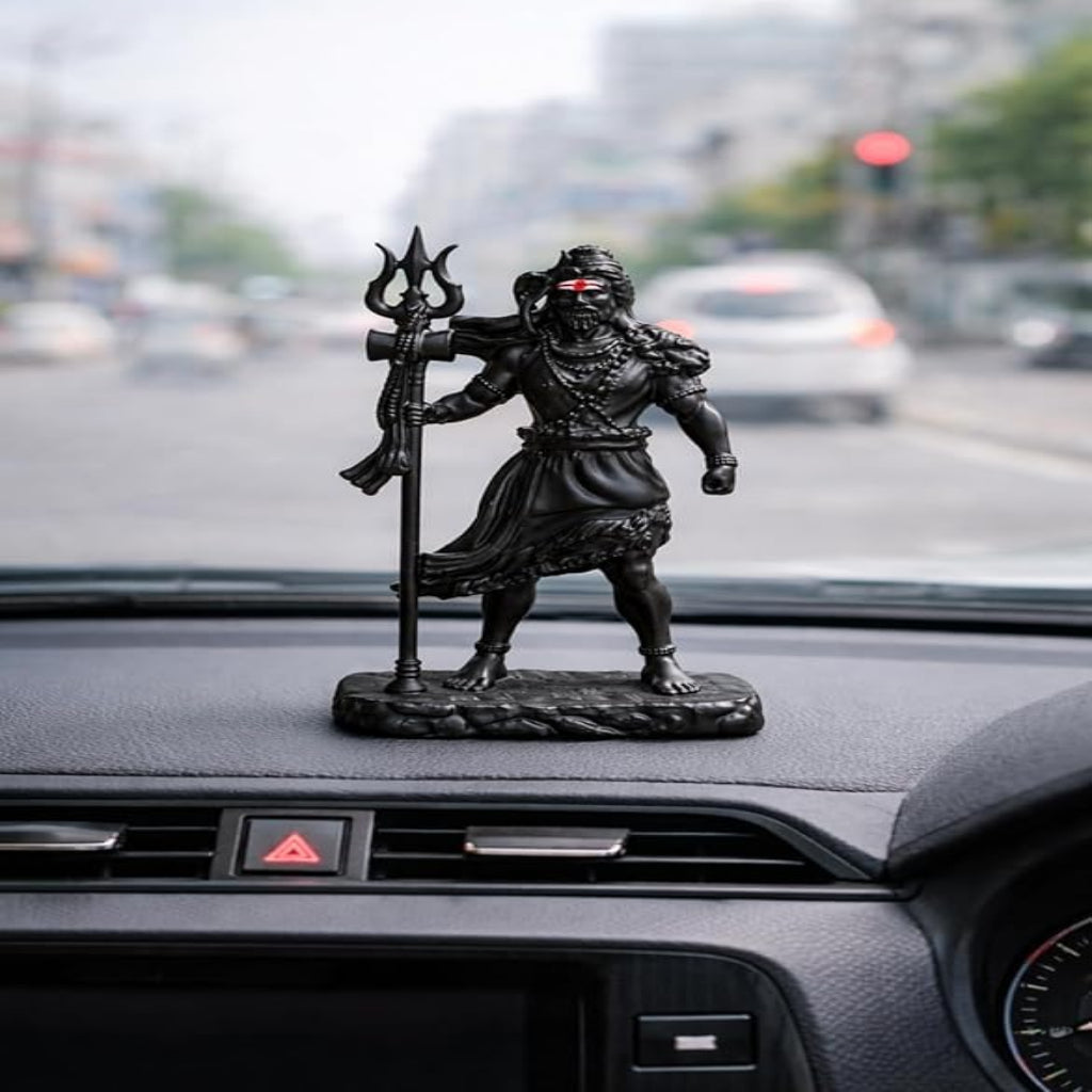 Lord Shiva Standing Idol Premium Matt Black Mahadev Murti with Trishul