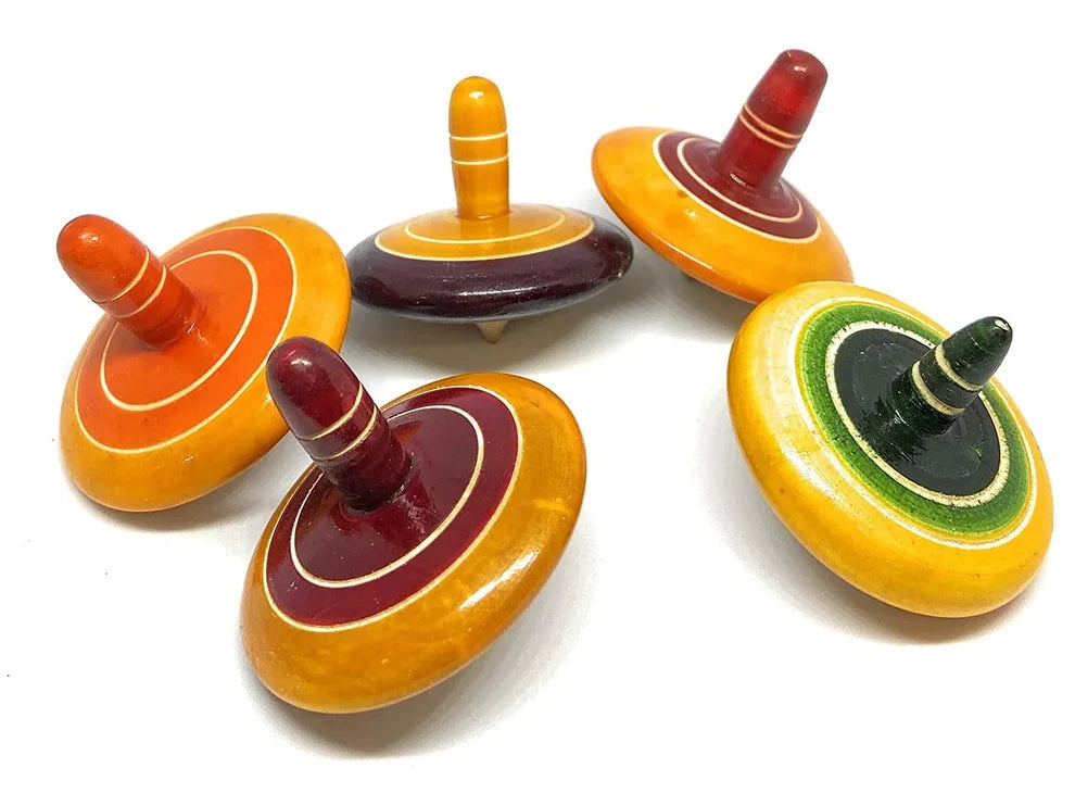 Wooden Finger Top - Spin Top Combo