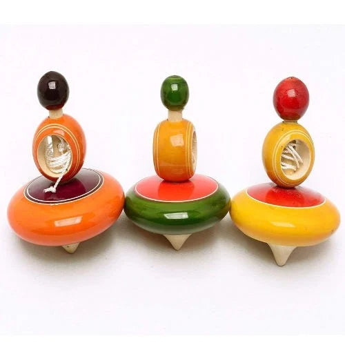 Wooden Wing Top - Spinning Toy Pambaram Mix
